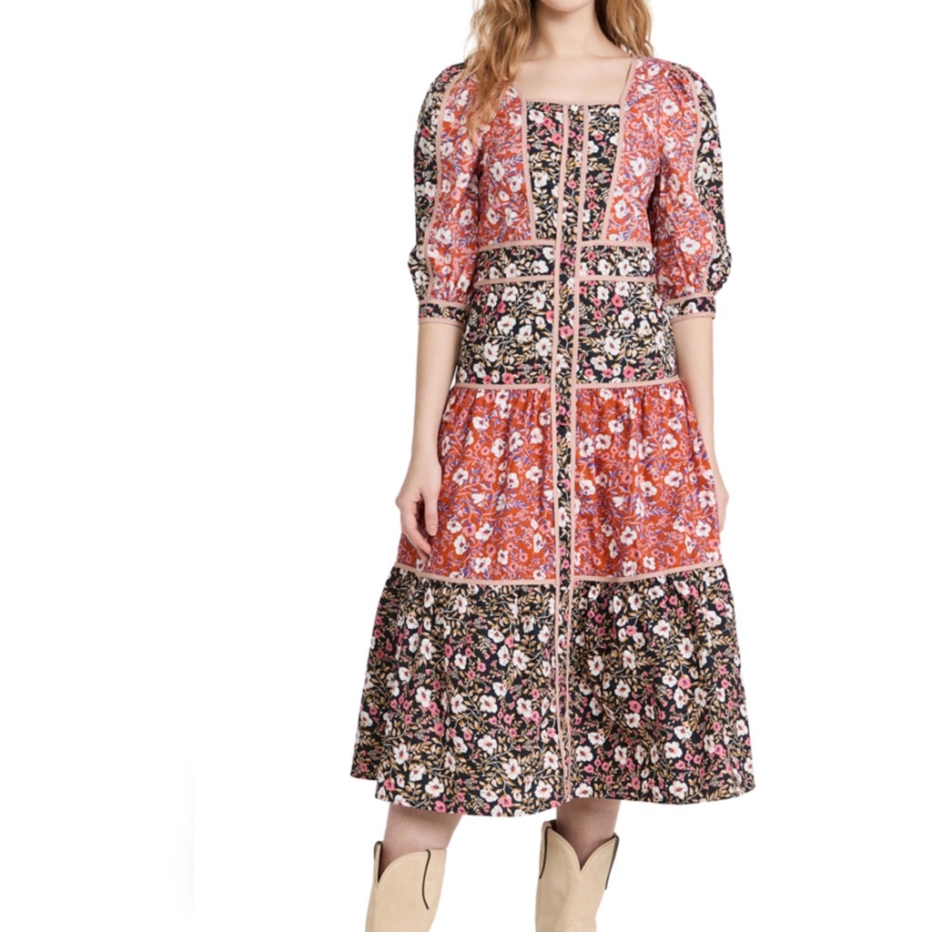 Nwt Glamorous Folk Poplin Midi Dress